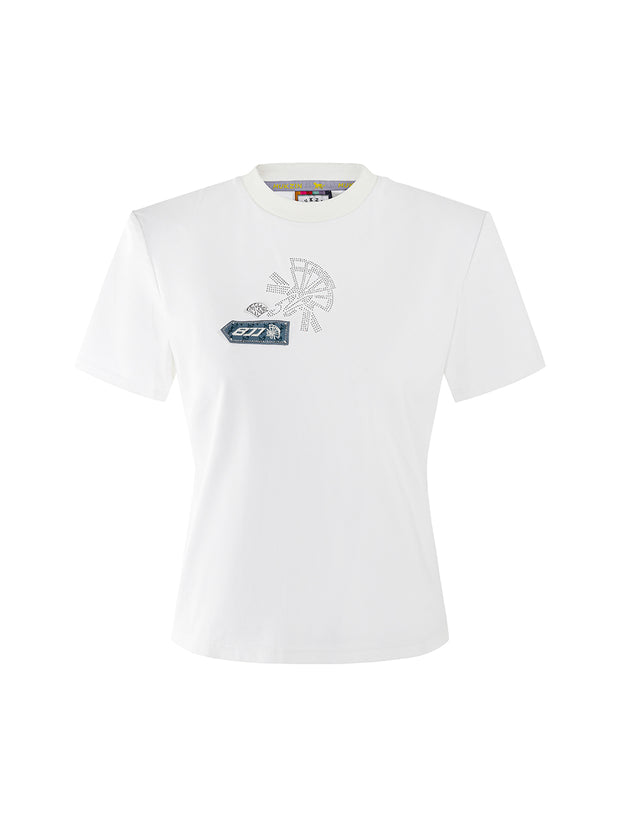 MUKZIN 定番ホワイト涼しい簡約新品Tシャツ-新武旦