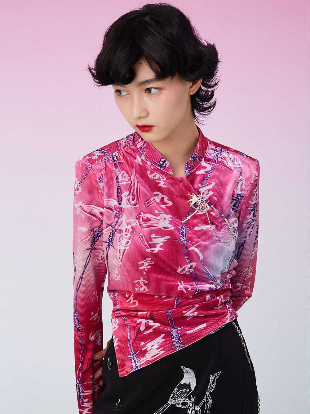 トップス MUKZIN MUKZIN Chinese-style Chic Retro Bow Top