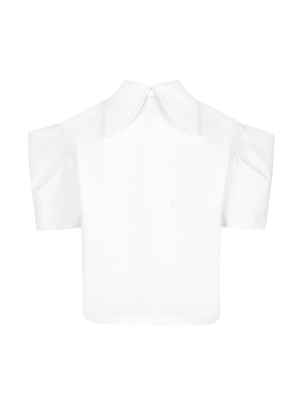 MUKZIN 無地シンプル合わせやすいホワイトTシャツ-蝶の夢